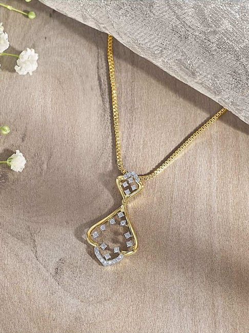 P.N.Gadgil Jewellers 14KT Yellow Gold and Diamond Classic Pendant for Women-picture-15