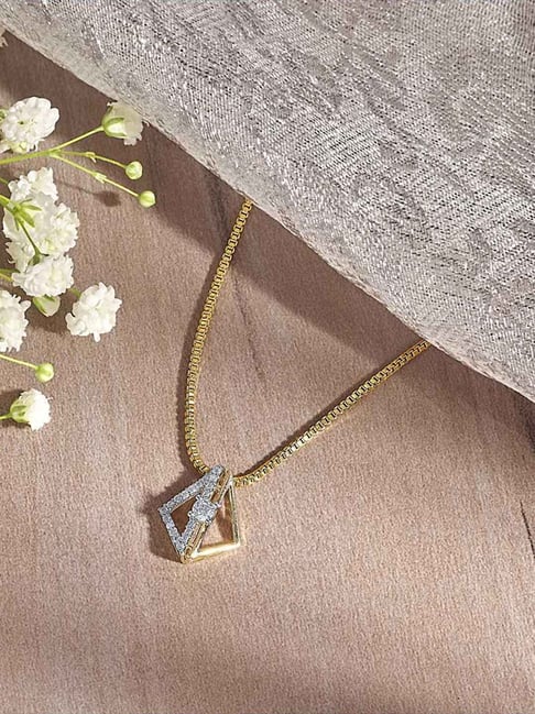 P.N.Gadgil Jewellers 14KT Yellow Gold and Diamond Classic Pendant for Women-picture-10