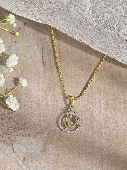 P.N.Gadgil Jewellers 14KT Yellow Gold and Diamond Classic Pendant for Women-picture-22