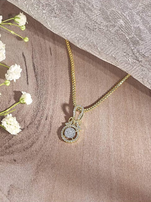 P.N.Gadgil Jewellers 14KT Yellow Gold and Diamond Classic Pendant for Women-picture-26