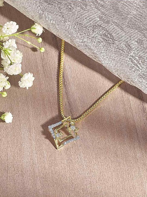 P.N.Gadgil Jewellers 14KT Yellow Gold and Diamond Classic Pendant for Women-picture-16