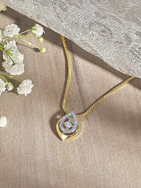 P.N.Gadgil Jewellers 14KT Yellow Gold and Diamond Classic Pendant for Women-picture-17