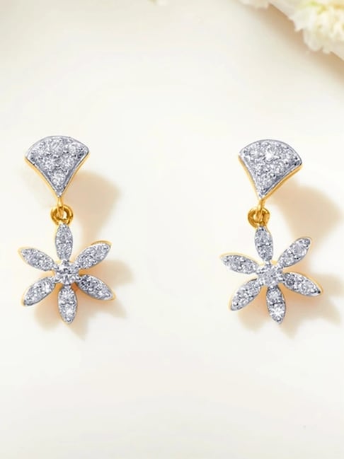 P.N.Gadgil Jewellers 14KT Yellow Gold and Diamond Drop Earring for Women-picture-34