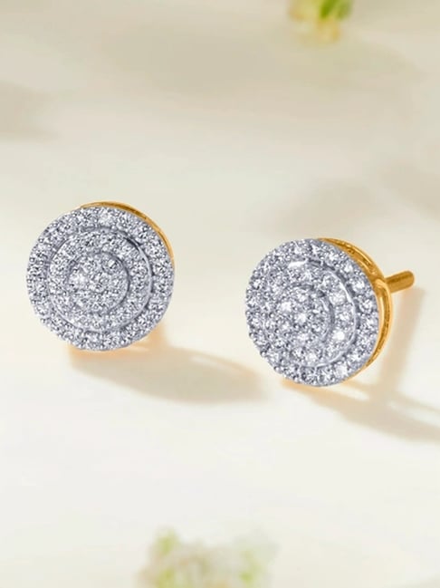 P.N.Gadgil Jewellers 14KT Yellow Gold and Diamond Stud Earring for Women-picture-39