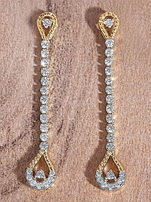 P.N.Gadgil Jewellers 14KT Yellow Gold and Diamond Dangler Earring for Women-picture-20