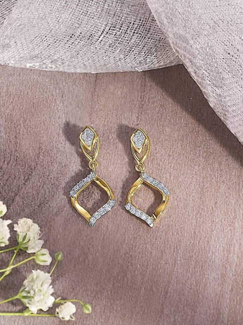 P.N.Gadgil Jewellers 14KT Yellow Gold and Diamond Drop Earring for Women-picture-33