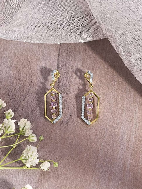 P.N.Gadgil Jewellers 14KT Yellow Gold and Diamond Drop Earring for Women-picture-34