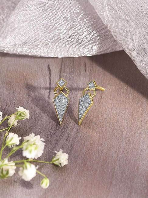 P.N.Gadgil Jewellers 14KT Yellow Gold and Diamond Drop Earring for Women-picture-32