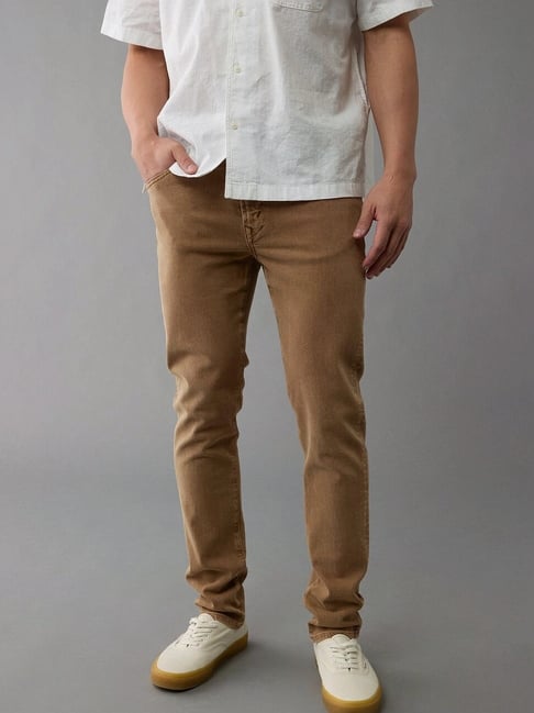 American Eagle Brown Cotton Slim Fit Jeans-picture-27
