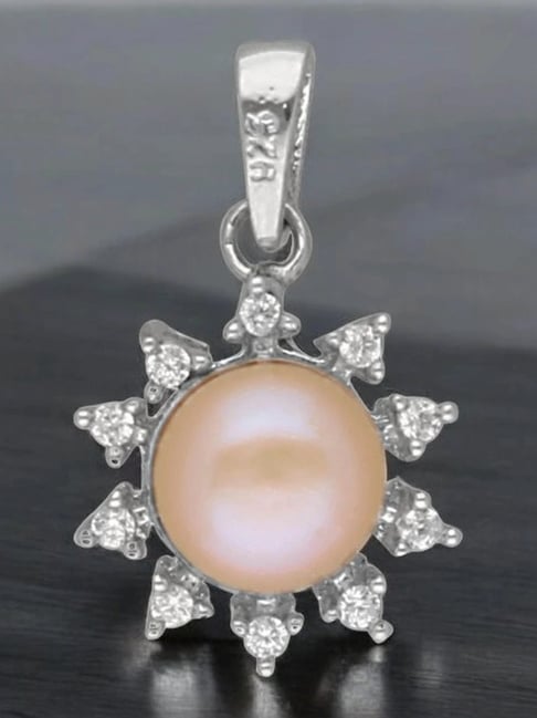 Sri Jagdamba Pearls 925 Silver Manya Simple Pearl Pendant-image-36