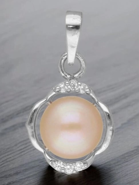 Sri Jagdamba Pearls 925 Silver Garima Simple Pearl Pendant-image-42