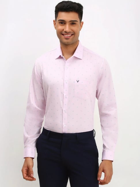 Allen Solly Pink Cotton Slim Fit Printed Shirt-picture-20
