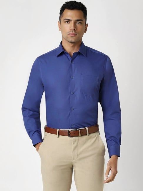 Van Heusen Blue Cotton Regular Fit Shirt-picture-29