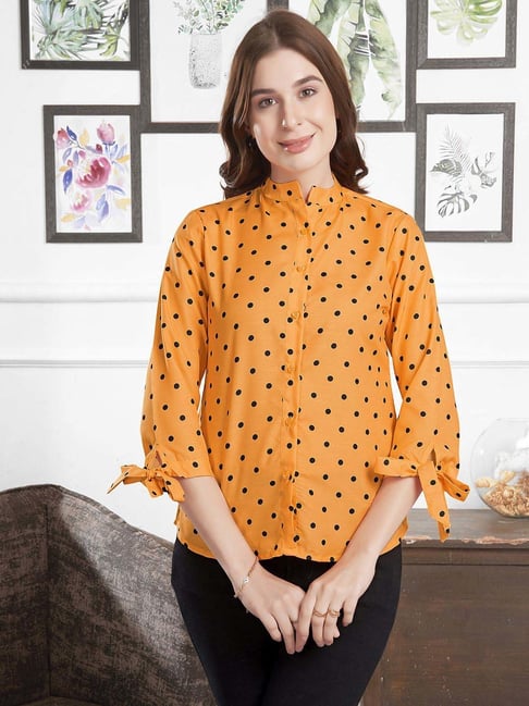 SELVIA Yellow & Black Printed Shirt-picture-38