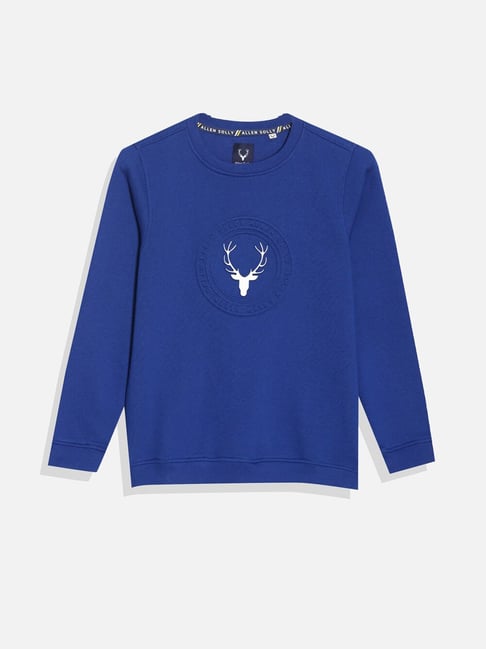 Allen Solly Boys Navy Cotton Graphic Sweatshirt-picture-30