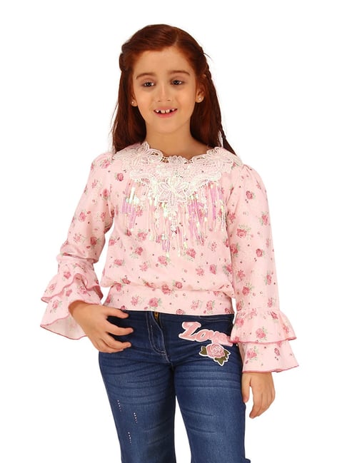 Cutecumber Girls Yellow Embellished Party Wear-picture-41