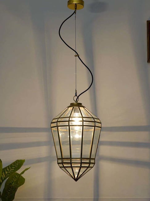Kapoor Lamp Shades Brass Glass Nolan Pendant Light