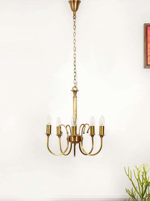 Kapoor Lamp Shades Brass Penn 5 Light Chandelier