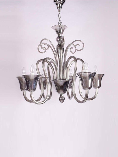 Kapoor Lamp Shades Glass & Metal Olivia 6 Arms Chandelier