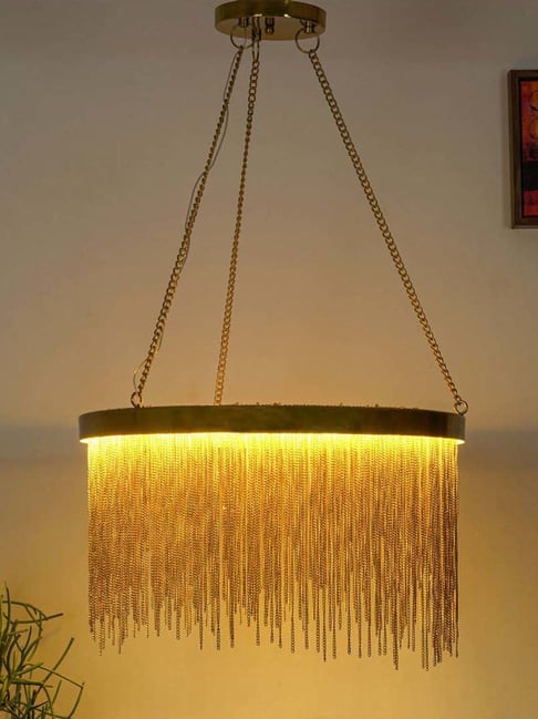 Kapoor Lamp Shades Metal Tassels Round Modern Chandelier