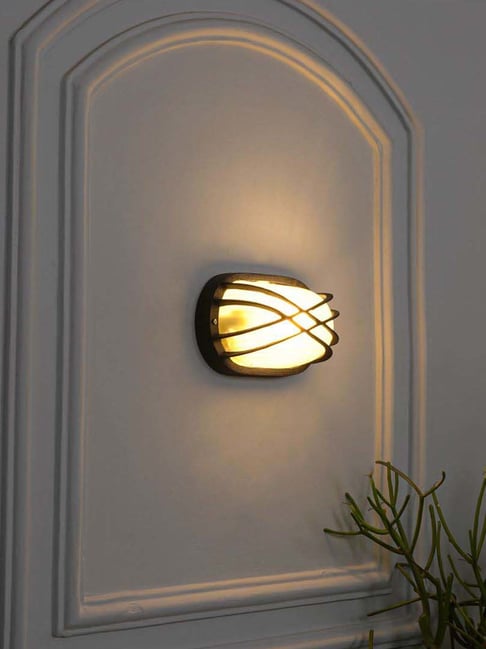 Kapoor Lamp Shades Glass & Aluminium Aqua Oval Outdoor Wall Light