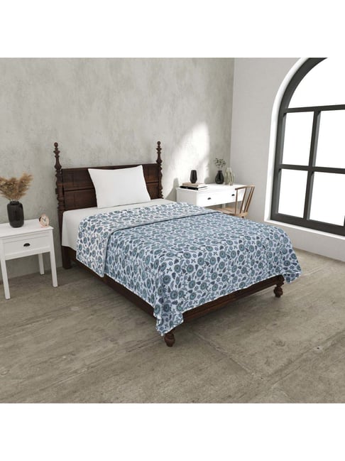 JaipurFabric Blue Pure Cotton 180 TC Reversible Single Bed Dohar