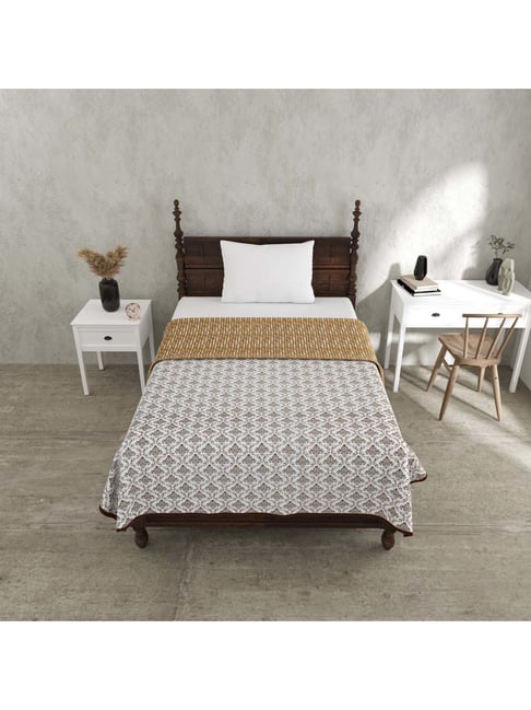 JaipurFabric Brown Mulmul Cotton 180 TC Ethnic Royal Reversible Single Bed Dohar-picture-24