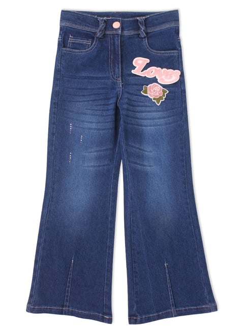 Cutecumber Girls Blue Embellished Jeans