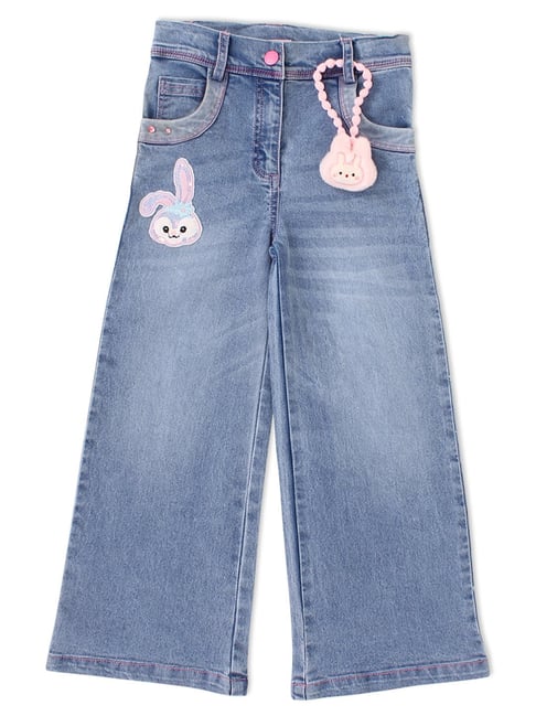 Cutecumber Girls Blue Embellished Jeans