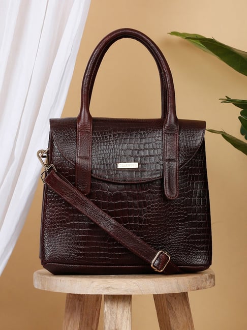 Teakwood Leathers Brown Medium Animal Effect Leather Handbag-picture-44