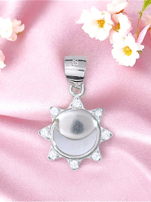 Buy Taraash 925 Sterling Silver Starburst CZ Pendant Online At