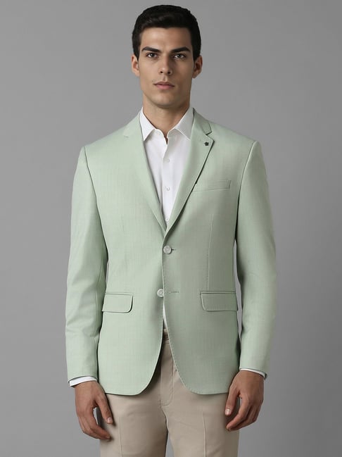 Buy Louis Philippe Green Slim Fit Checks Blazer for Mens Online