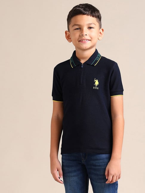 U.S. Polo Assn. Boys Navy Solid Polo T-Shirt