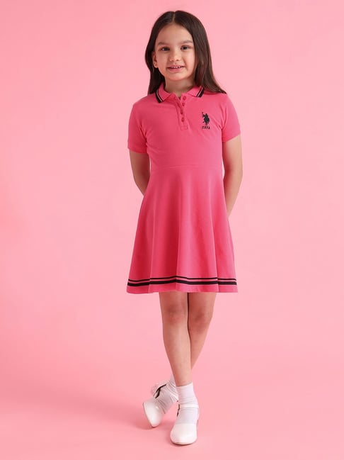 Girls pink polo dress deals