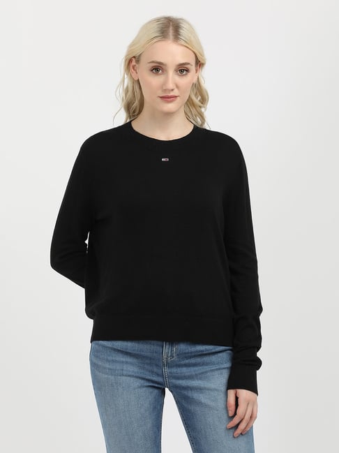 TOMMY HILFIGER Black Regular Fit Pullover