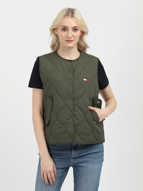 TOMMY HILFIGER Green Graphic Print Quilted Jacket-picture-44