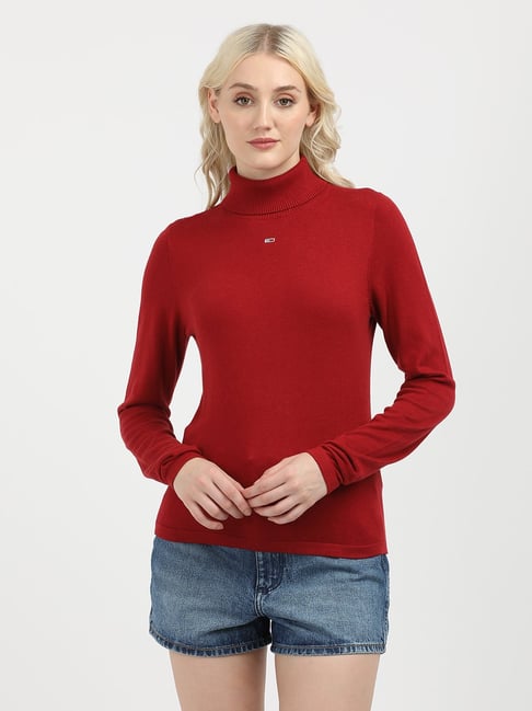 TOMMY HILFIGER Red Slim Fit Pullover
