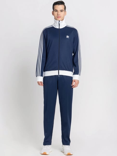 Buy Adidas Originals Blue Regular Fit Logo Printed Sports Jacket