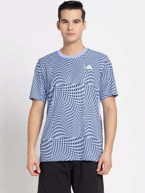 Adidas Blue Regular Fit Printed Sports T-Shirt-picture-34