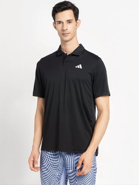 Adidas Black Regular Fit Sports Polo
