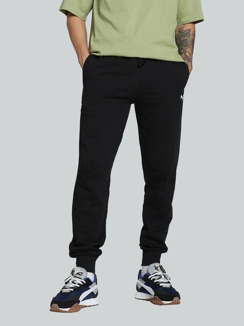 Puma Black Cotton Regular Fit Logo Printed Sports Joggers-picture-23