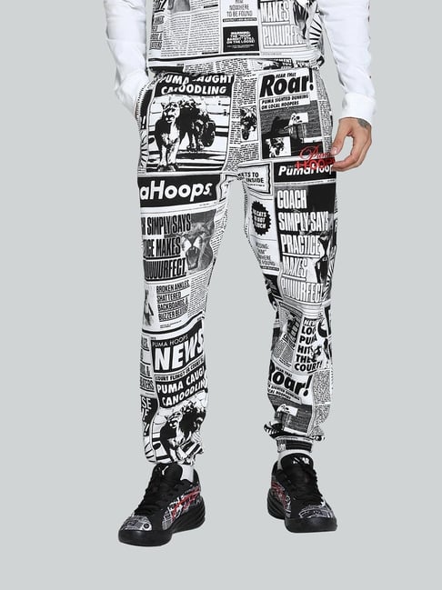 Puma Black Cotton Relaxed Fit Printed Sports Joggers-picture-39