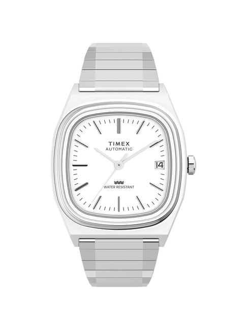Q TIMEX Men Silver-Tone Rectangle Dial Automatic Analog Watch - TW2W70800UJ-picture-34