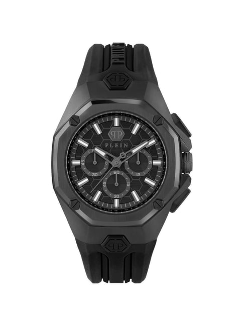 PHILIPP PLEIN Octagon Men Black Round Dial Analog Watch PWTBA0623
