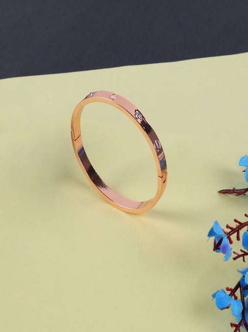 Jewelz Rose-Gold Plated Handcrafted Bangle For Girls Women