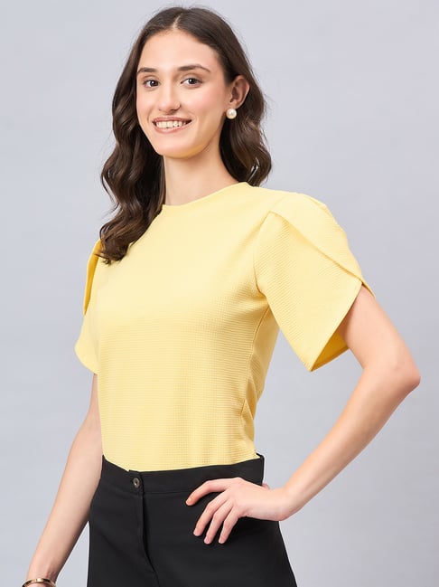 Style Quotient Yellow Polyester Regular Fit Top