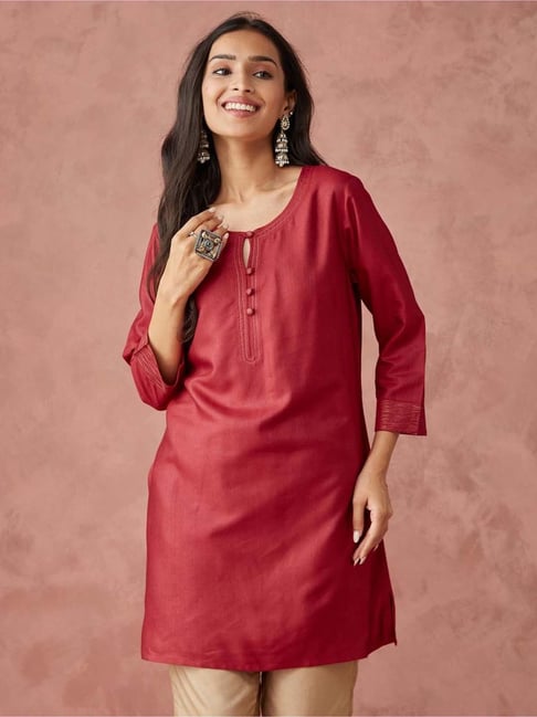 Fabindia Pink Straight Kurti-picture-40