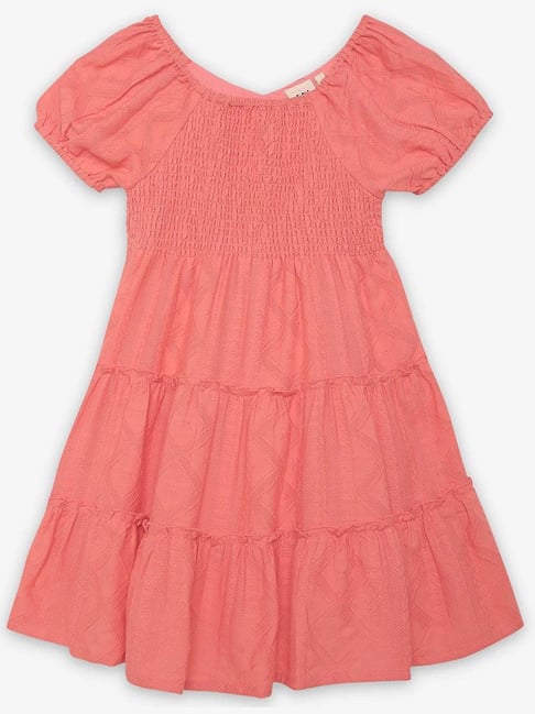 Ed-a-Mamma Girls Coral Cotton Casual Dress