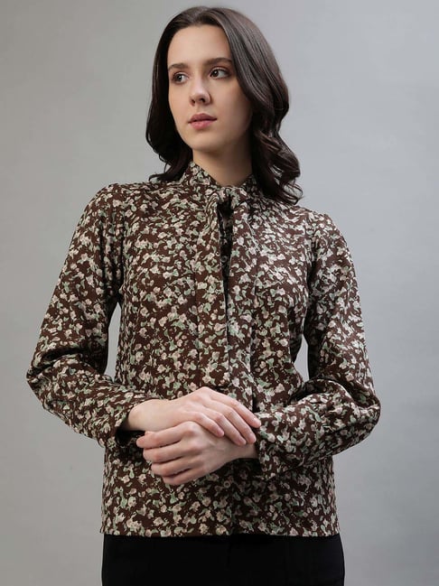 Iconic Brown Printed Top