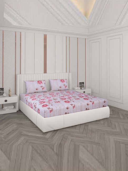 Monte Carlo Multicolor Cotton 104 TC Queen Bedsheet with 2 Pillow Covers-picture-20